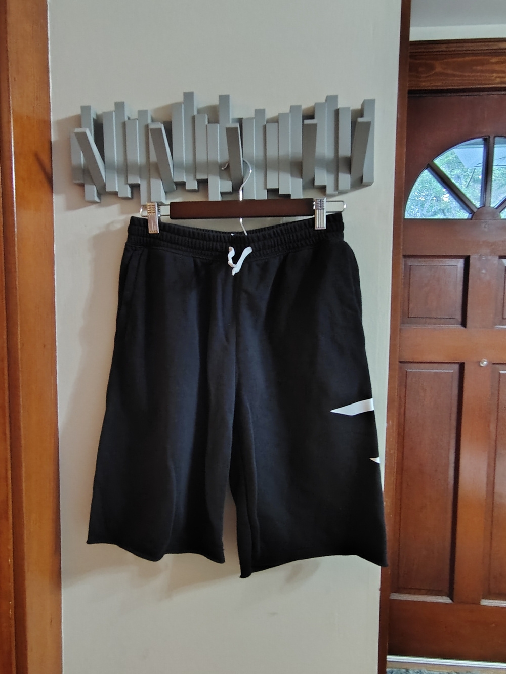 Nike 3BRAND Black Athletic Shorts with White Swoosh Accent